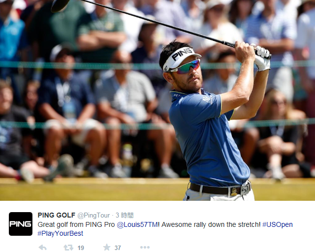 振り返ると、ルイ・ウエストヘーゼン。US OPENにて。≪Louis Oosthuizen≫